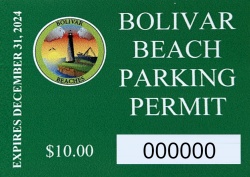 Bolivar Beach Parking Sticker Program - 2024