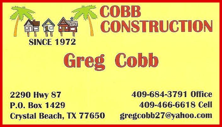 Cobb Construction, Crystal Beach Texas