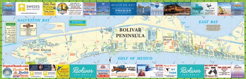 Map of Bolivar Peninsula