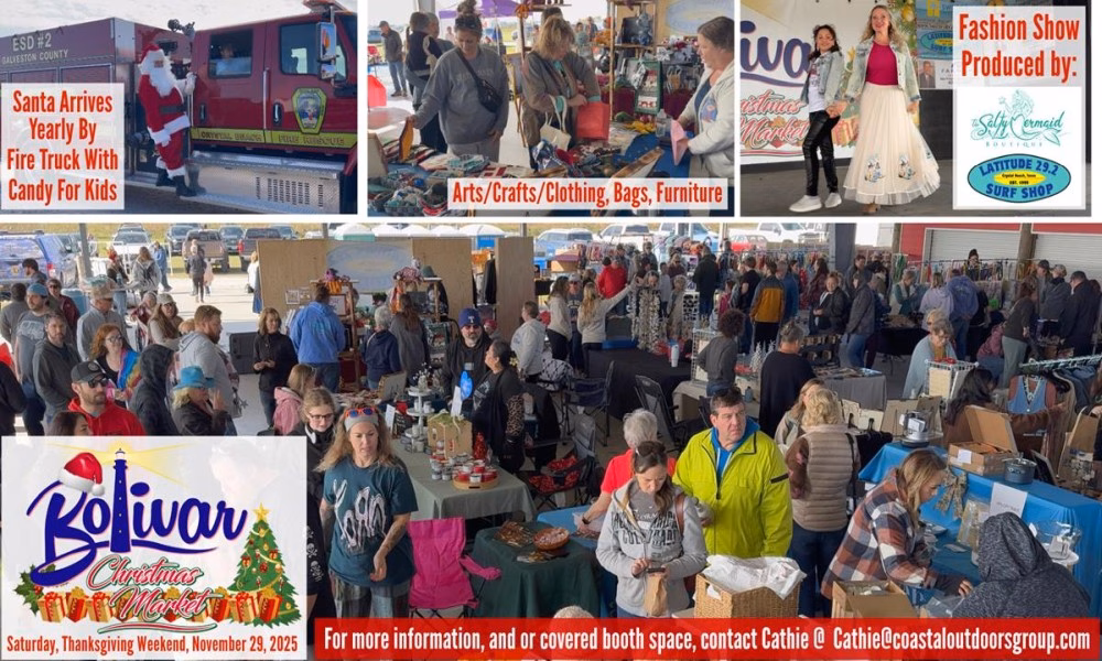 Shoppers enjoy the Bolivar Christmas Market at Swedes Park in Crystal Beach Texas