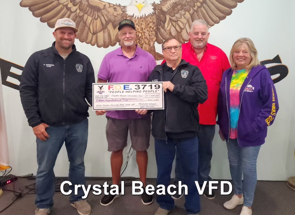 CBVFD Crystal Beach Eagles check presentation Crystal Beach VFD