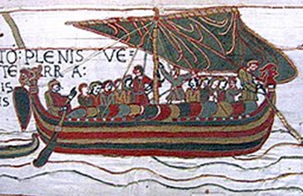 old ship with crew