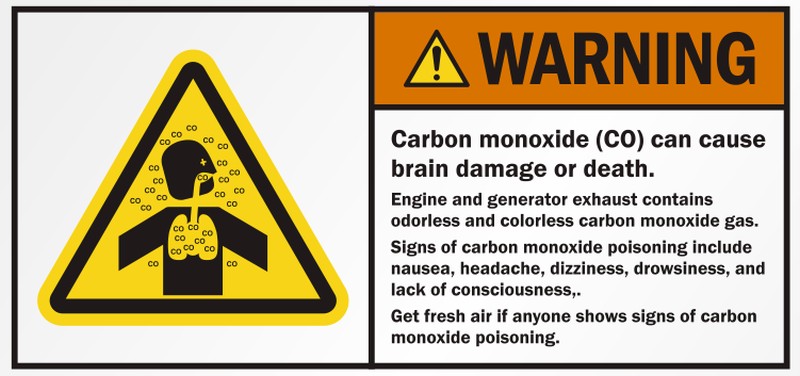 CO warning label
