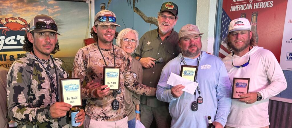 2026 Stingaree Saltwater Slam Fishermen receiving awards
